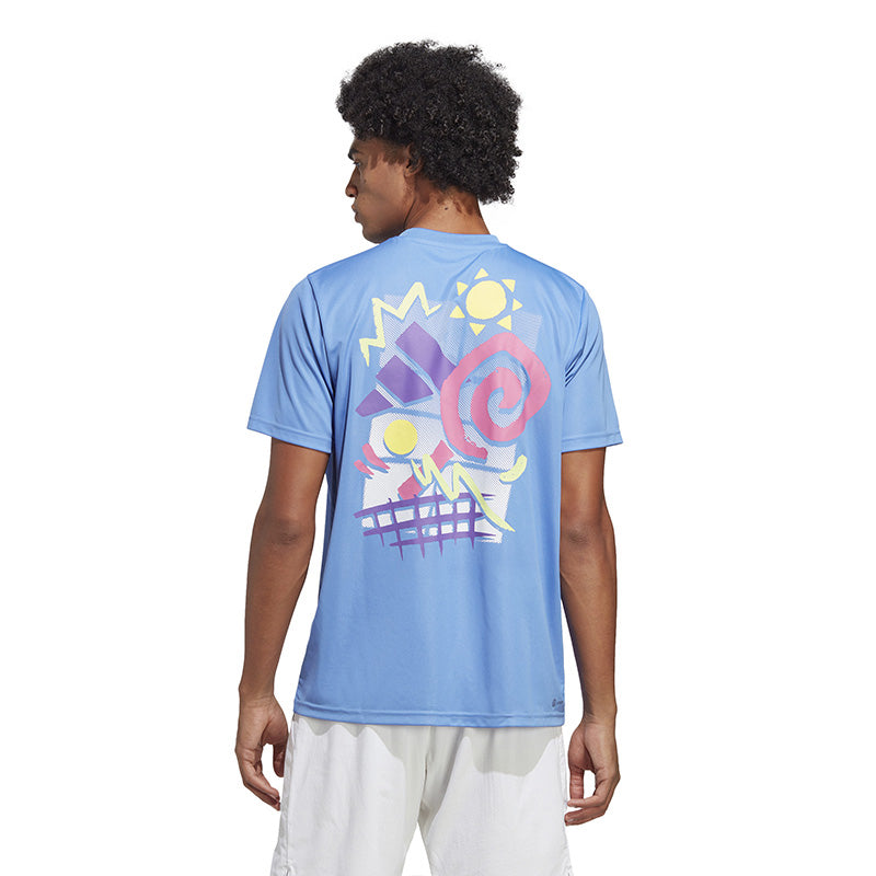 Adidas Racquet Graphic Tee (M) (Blue Fusion)