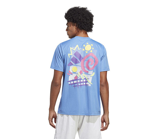 Adidas Racquet Graphic Tee (M) (Blue Fusion)