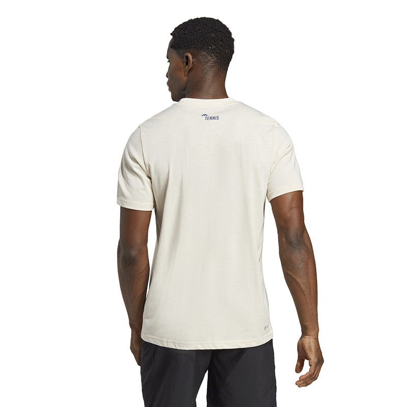 Adidas Tennis Ao Graphic Tee (M) (Wonder White)