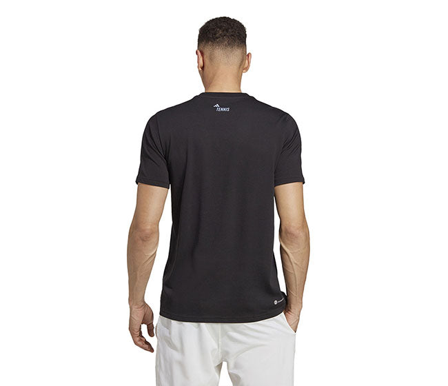 Adidas Tennis Ao Graphic Tee (M) (Black)