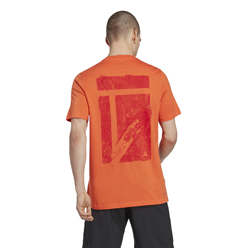 Adidas Roland Garros Graphic Tee (M) (Impact Orange)