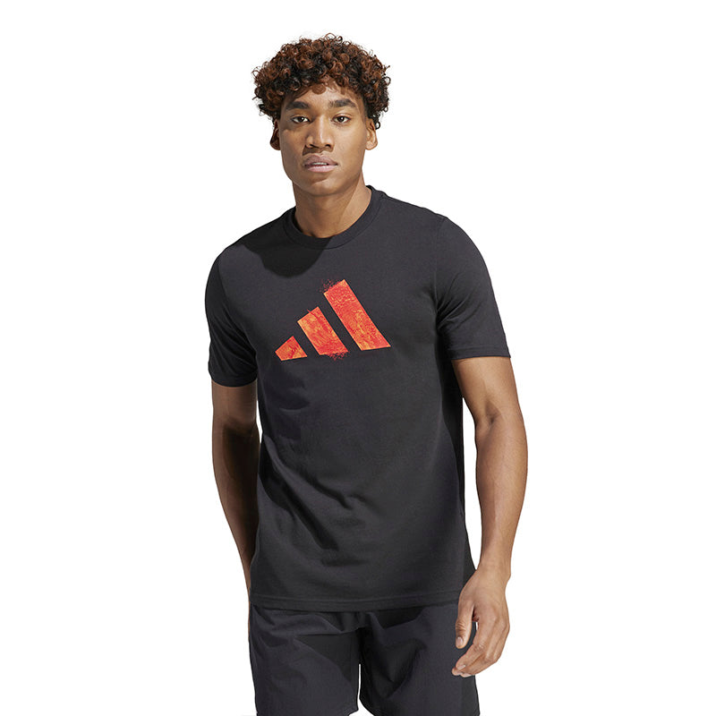 Adidas Roland Garros Logo Graphic Tee (M) (Black)