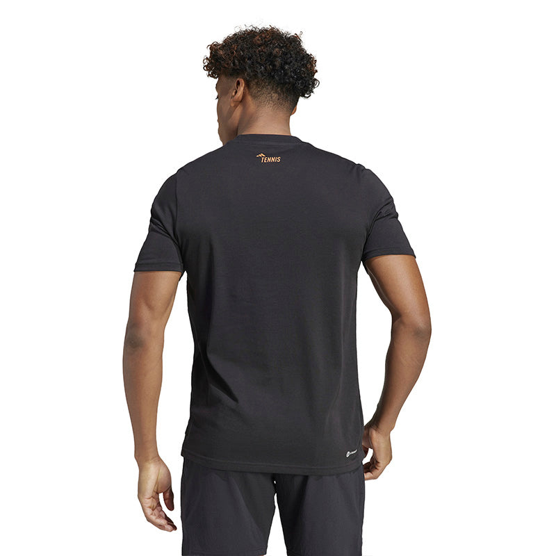 Adidas Roland Garros Logo Graphic Tee (M) (Black)