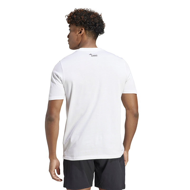 Adidas Roland Garros Logo Graphic Tee (M) (White)