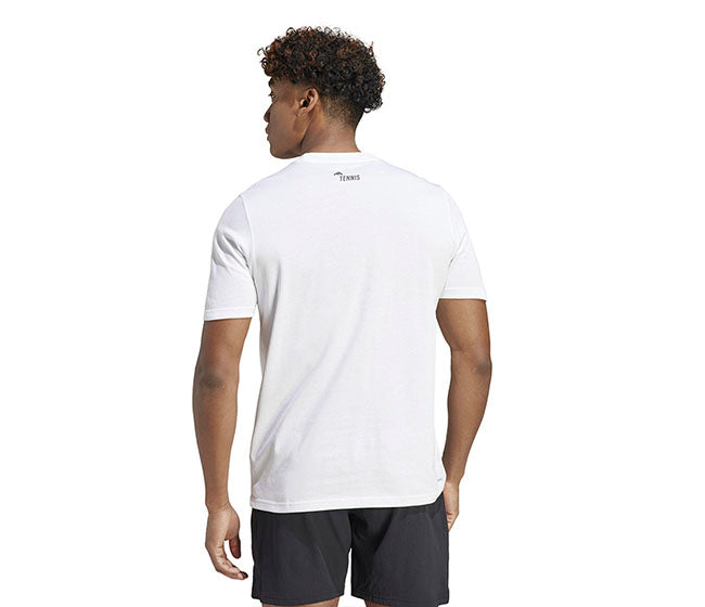 Adidas Roland Garros Logo Graphic Tee (M) (White)