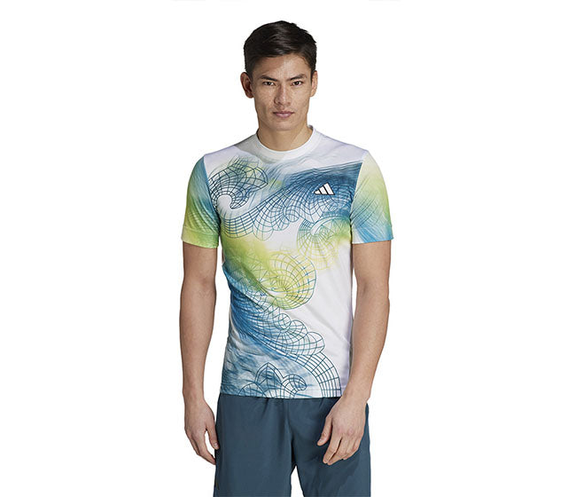 Adidas Printed Freelift Pro Tee (M) (White)