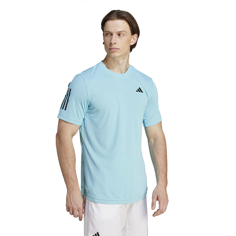 Adidas Club 3 Stripe Tee (M) (Aqua)