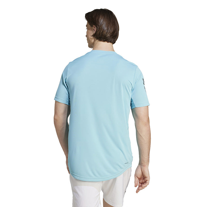 Adidas Club 3 Stripe Tee (M) (Aqua)