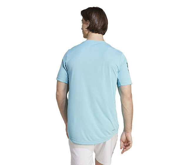 Adidas Club 3 Stripe Tee (M) (Aqua)