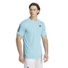 Adidas Club 3 Stripe Tee (M) (Aqua)