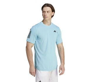 Adidas Club 3 Stripe Tee (M) (Aqua)