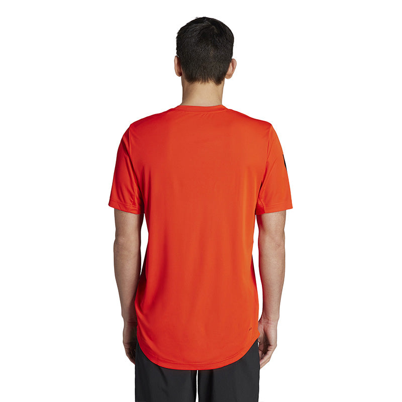 Adidas Club 3 Stripe Tee (M) (Orange)