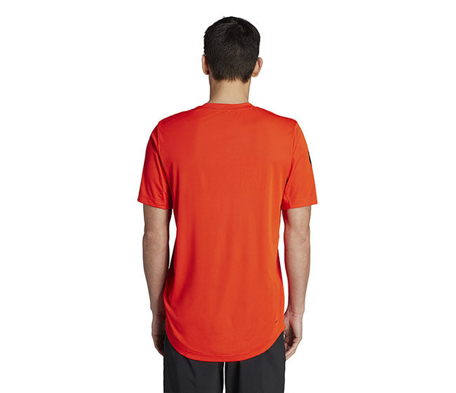 Adidas Club 3 Stripe Tee (M) (Orange)