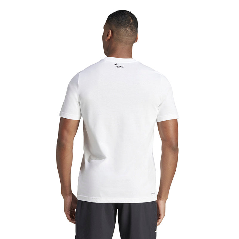 Adidas Tennis Wimbledon Graphic Tee (M) (White)