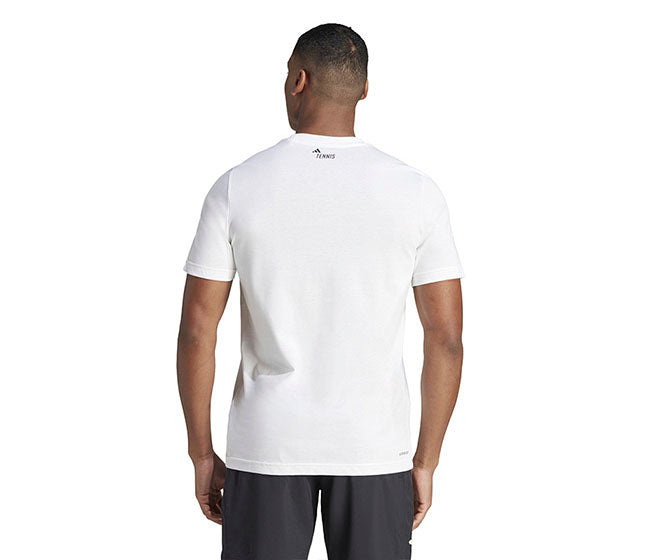 Adidas Tennis Wimbledon Graphic Tee (M) (White)
