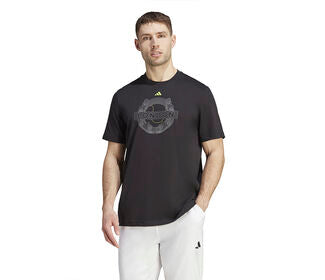 Adidas Tennis Wimbledon Graphic Tee (M) (Black)