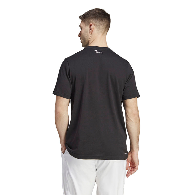 Adidas Tennis Wimbledon Graphic Tee (M) (Black)