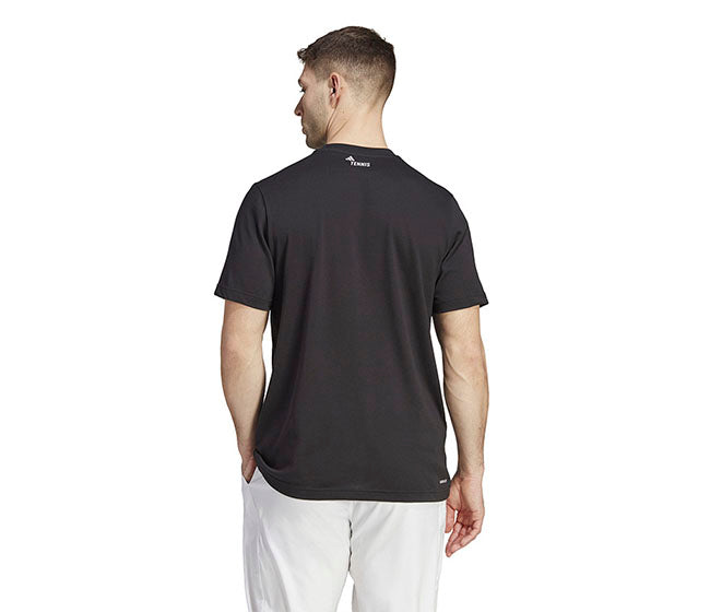 Adidas Tennis Wimbledon Graphic Tee (M) (Black)