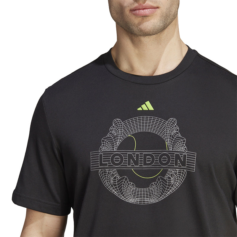 Adidas Tennis Wimbledon Graphic Tee (M) (Black)
