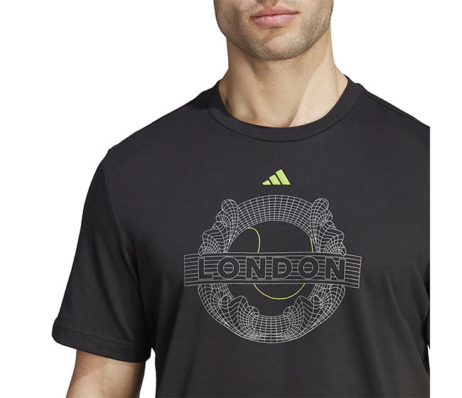 Adidas Tennis Wimbledon Graphic Tee (M) (Black)
