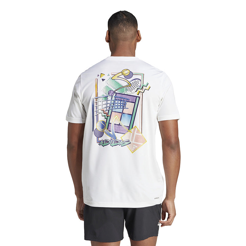 Adidas Court Sport Graphic Tee (M) (White)