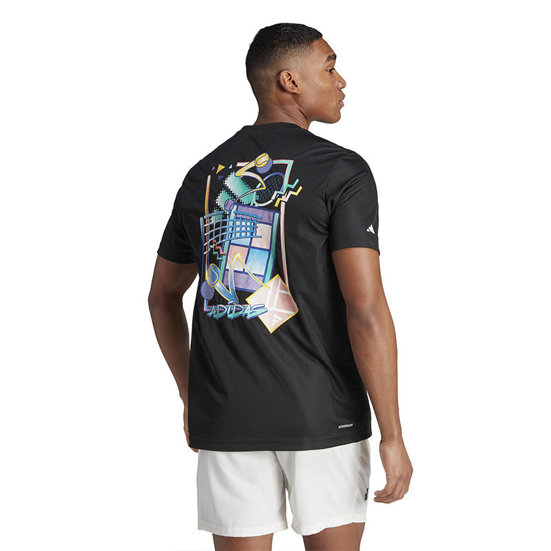 Adidas Court Sport Graphic Tee (M) (Black)
