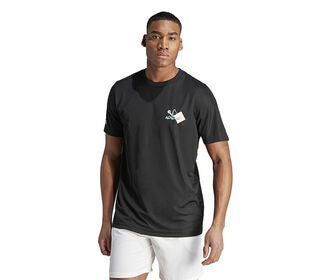 Adidas Court Sport Graphic Tee (M) (Black)