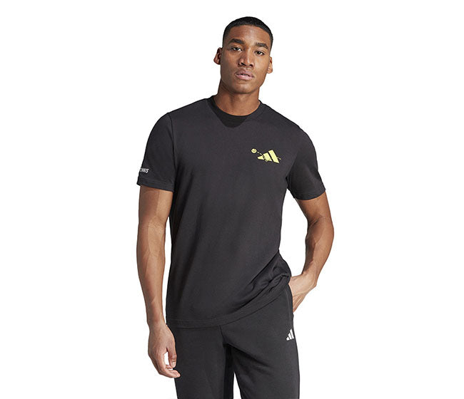 Adidas Tennis Play Graphic Tee (M) (Black)