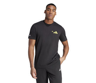 Adidas Tennis Play Graphic Tee (M) (Black)
