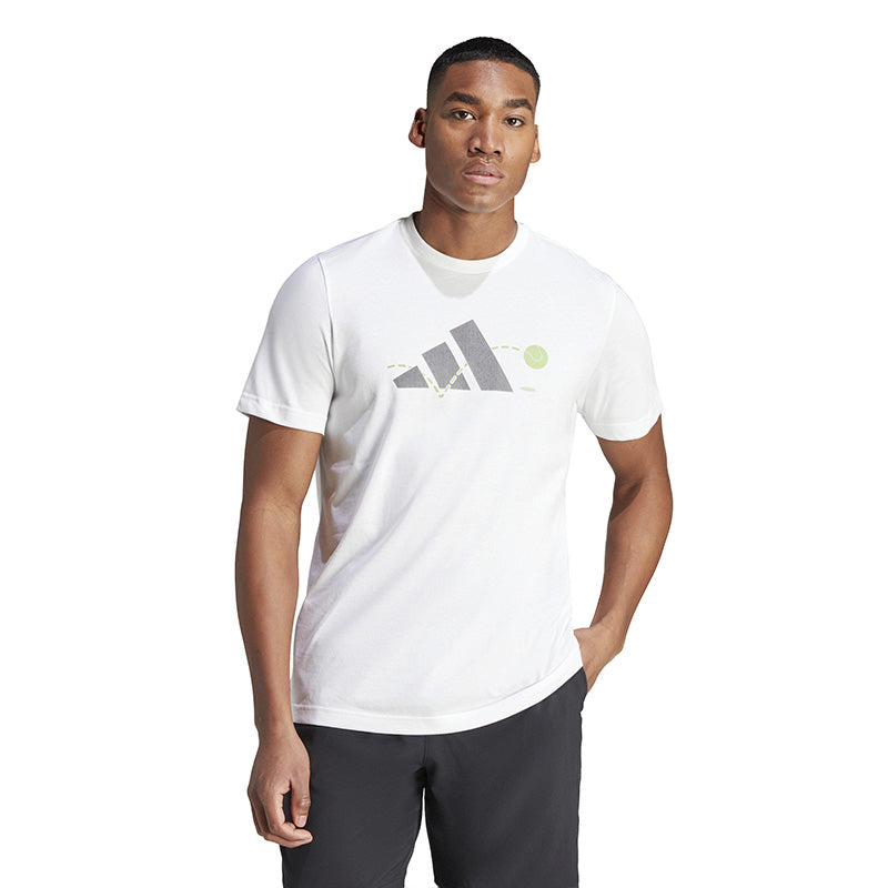 Adidas Tennis Play Graphic Tee (M) (White)