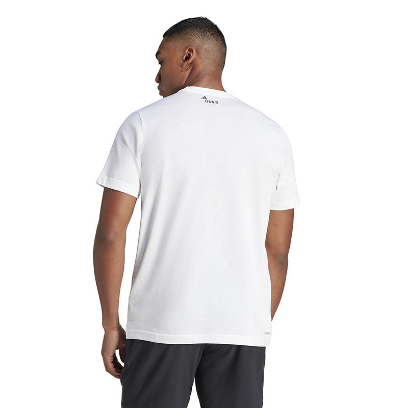Adidas Tennis Play Graphic Tee (M) (White)
