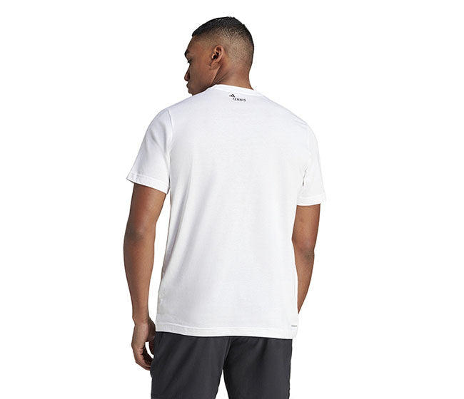 Adidas Tennis Play Graphic Tee (M) (White)