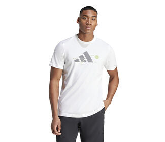 Adidas Tennis Play Graphic Tee (M) (White)