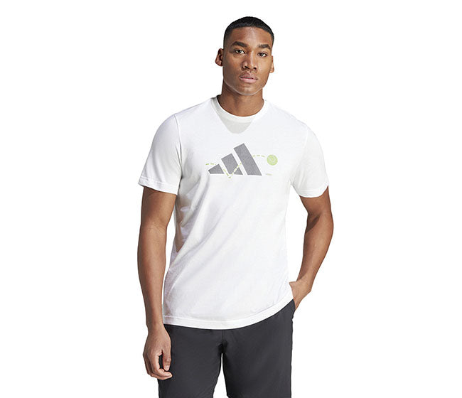 Adidas Tennis Play Graphic Tee (M) (White)