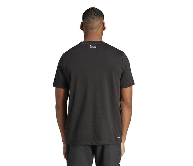 Adidas Tennis Play Graphic Tee (M) (Black)
