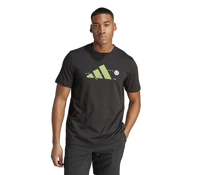 Adidas Tennis Play Graphic Tee (M) (Black)