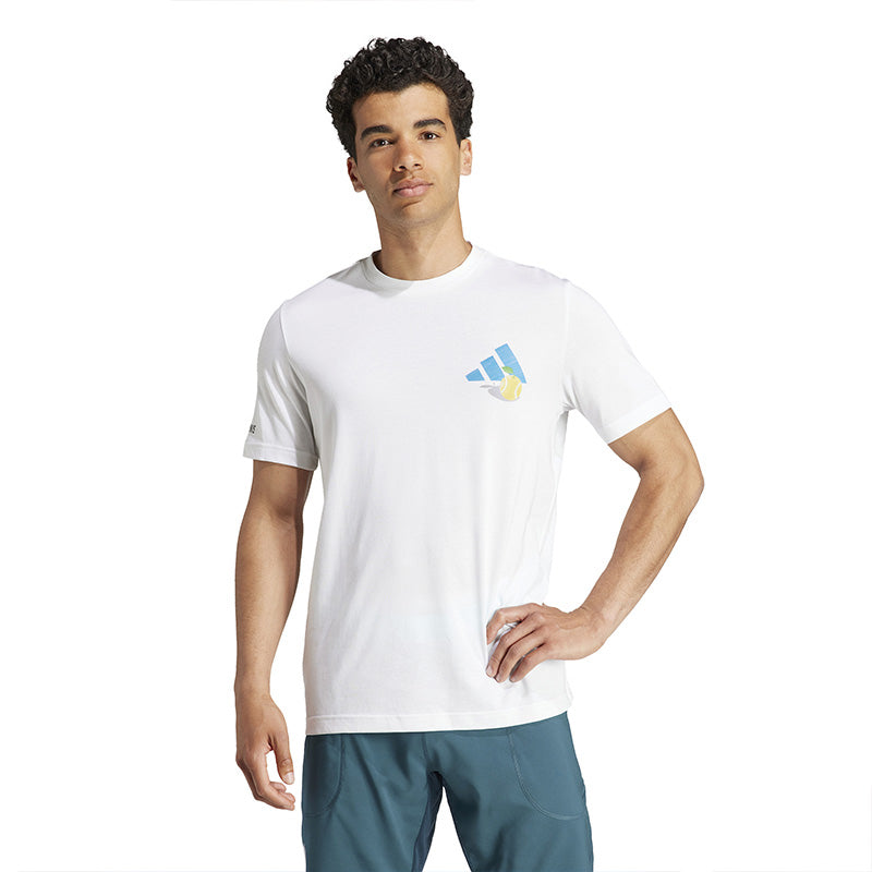 Adidas Tennis Clubhouse Graphic Tee (M) (White)