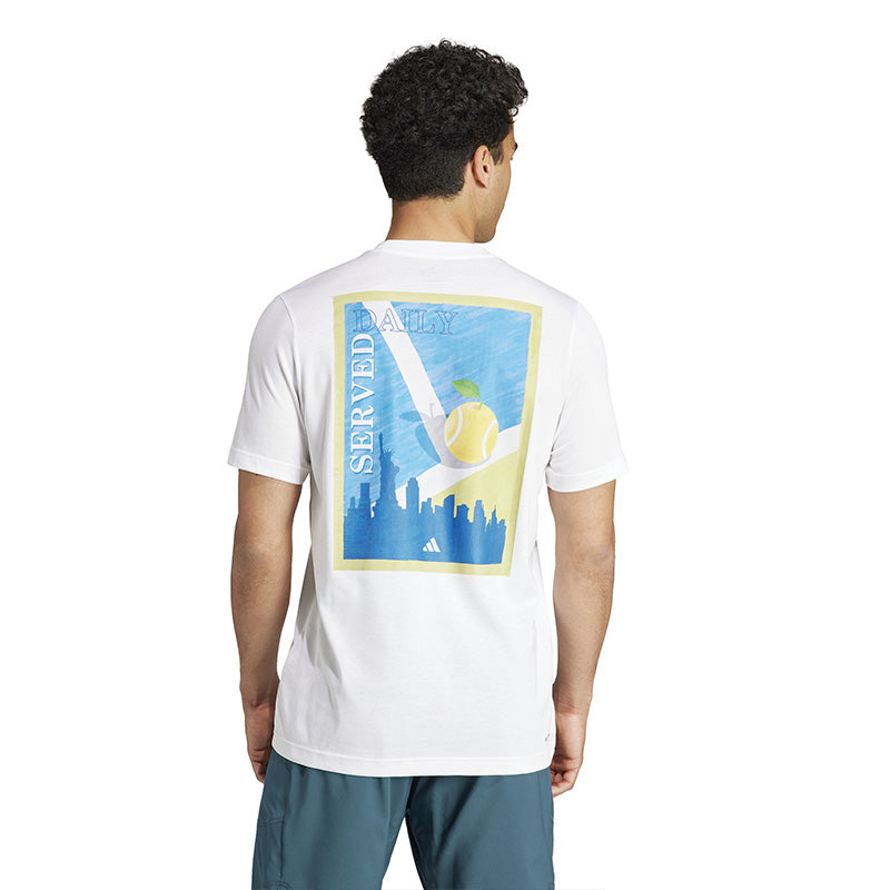 Adidas Tennis Clubhouse Graphic Tee (M) (White)