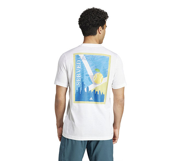 Adidas Tennis Clubhouse Graphic Tee (M) (White)