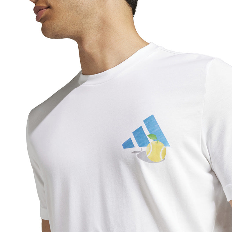 Adidas Tennis Clubhouse Graphic Tee (M) (White)