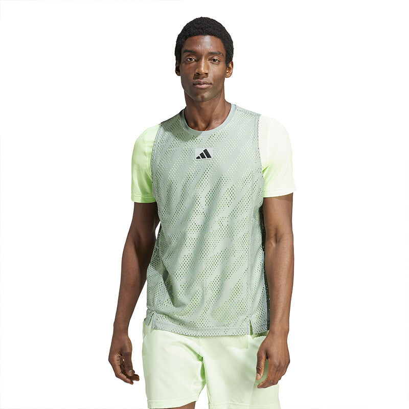 Adidas Mesh Layering Pro Tee (M) (Silver Green)
