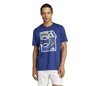 Adidas Tennis Play Graphic Tee (M) (Dark Blue)