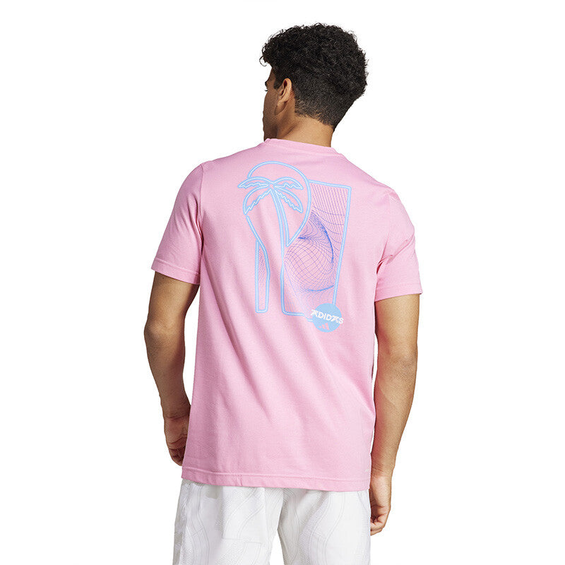 Adidas Tennis Play Graphic Tee (M) (Pink)