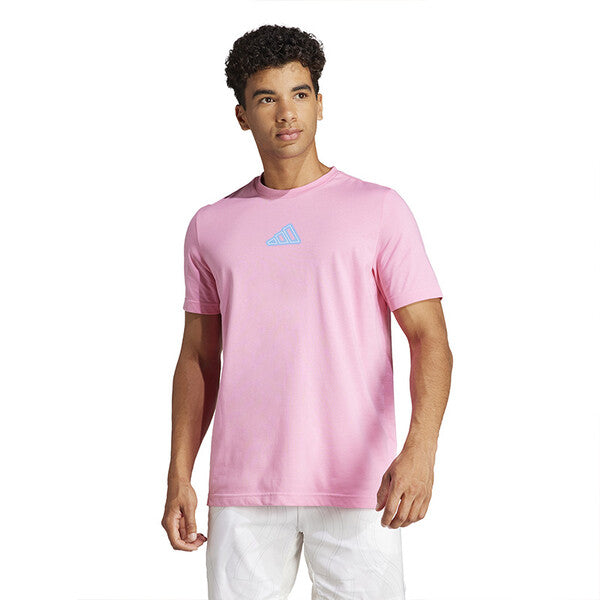 Adidas Tennis Play Graphic Tee (M) (Pink)