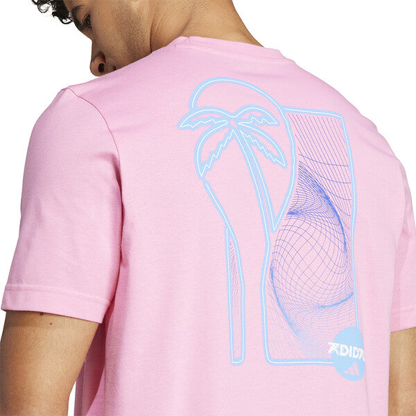Adidas Tennis Play Graphic Tee (M) (Pink)