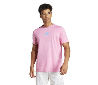 Adidas Tennis Play Graphic Tee (M) (Pink)