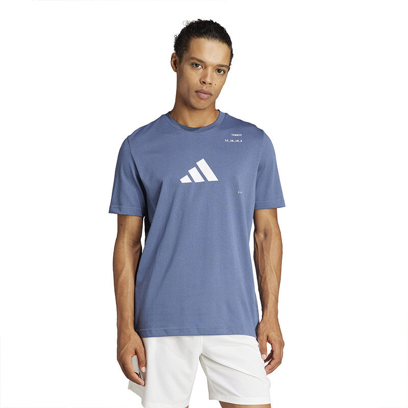 Adidas Tennis Category Graphic Tee (M) (Preloved Ink)