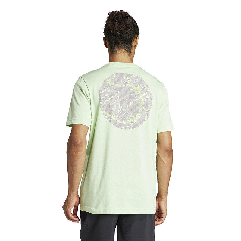 Adidas Tennis Ball Slam Graphic Tee (M) (Green Spark)