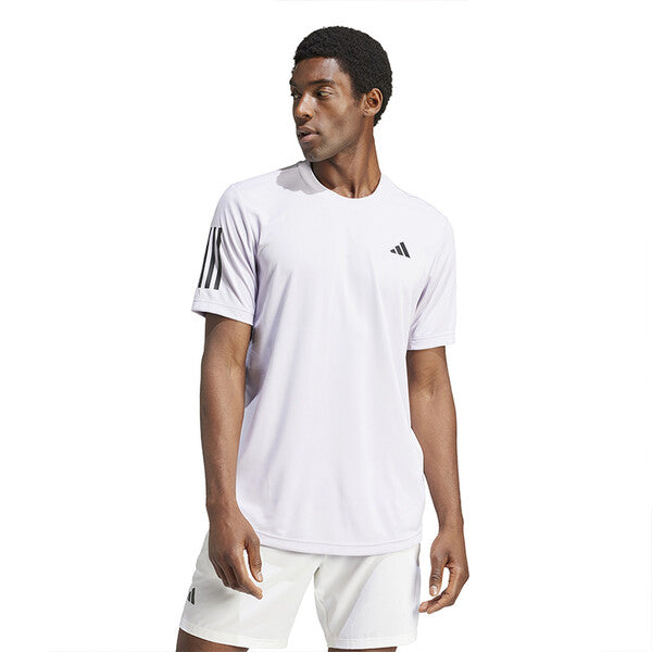 Adidas Club 3 Stripe Tee (M) (Silver Dawn)