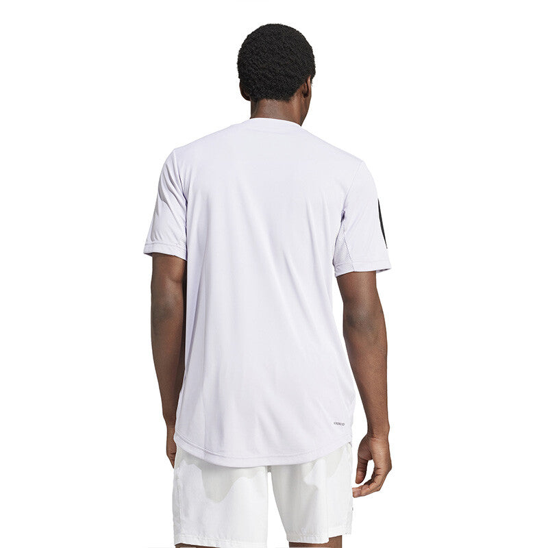 Adidas Club 3 Stripe Tee (M) (Silver Dawn)